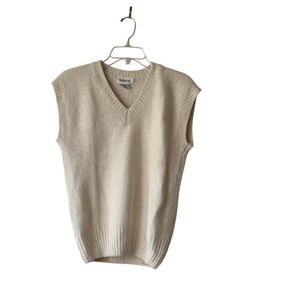Hudson's Silk Angora Rabbit Hair Blend V-Neck Sweater Vest Sleeveless Pullover L - Picture 8 of 9